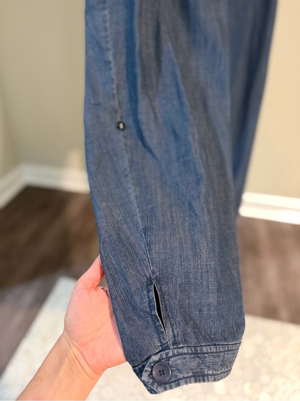 NWT Eileen Fisher, Tencel Denim, Slouchy Tapered, Smocked Waist, Minimalist - Picture 2 of 10